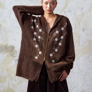 Lo Beng Original Design Loose Fit Lazy Sle Hooded Zipper Sweater Jaet Pearl Embroidery Autumn Winter Warm Thermal Top - AliExpress Sweaters&Jumpers
