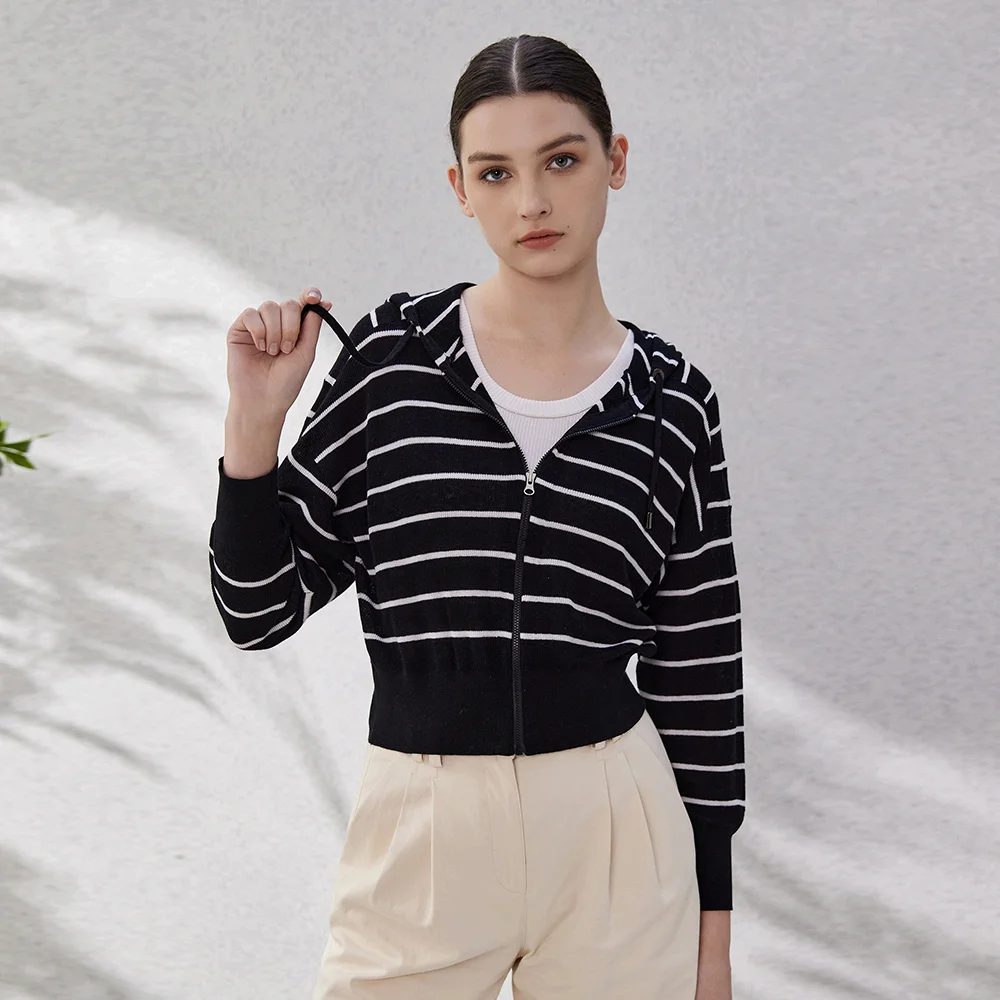 BC-71 Spring Autumn Luxury Womens Clothing Ladies Clothes Stripe Hooded Knitted Cardigan Silk Linen Sweaters Hoodie - AliExpress Sweaters&Jumpers