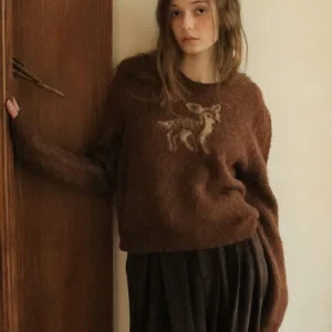 Raynag Women's round Ne Sweater Winter New Faion Commute Warm Top Deer Llama Wool Fem Sle Thi Long Sve Coat - AliExpress Sweaters&Jumpers