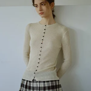 Cui White Women's Knitted Button-Up Close-Fitting Cardigan Early Spring Base irt High-Quali Personali Slimming Top - AliExpress Sweaters&Jumpers