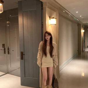 Khaki Long Knitted Open Cardigan Sweater Women's Sle 2025 New Leisure Trend Top Warmth Daily Wear Chinese Production - AliExpress Sweaters&Jumpers