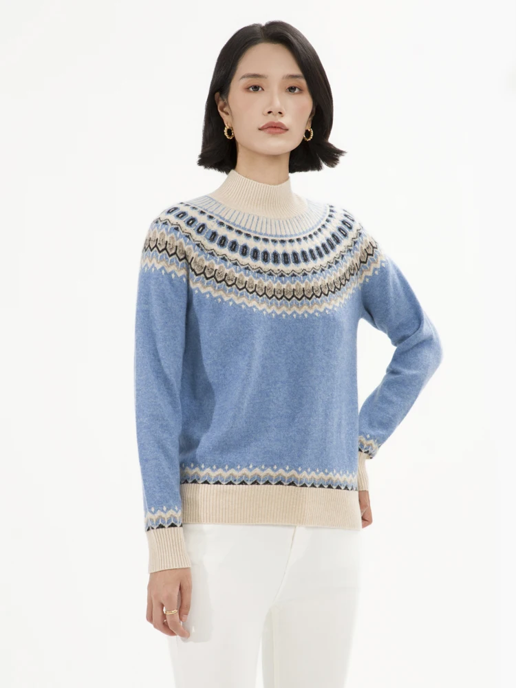 Women 100% Cashmere Sweater Faire Isle Pullover High Quality New Autumn Winter Thick Jacquard Knitwear Female Colorful Soft Tops - AliExpress Sweaters&Jumpers