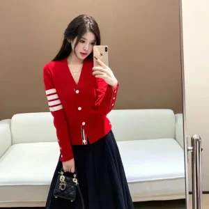 Classic Four-Button Woolen Knitted Cardigan for Women in Luy Year Red Autumn Winter Slimming Versatile Open-irt Sle - AliExpress Sweaters&Jumpers