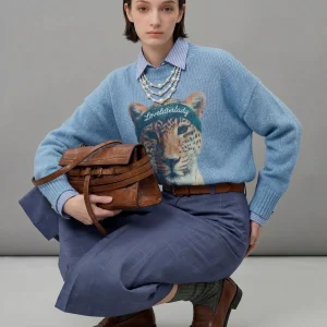 Blue Knitted Loose Fit Sweater Women's  Sle Hole Punch Casual Spring New Arrival  Uncle Fog Roost - AliExpress Sweaters&Jumpers