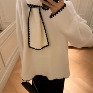 Ele Warm Color Blo Bear Fur Scarf Sweater Two-Piece Set Soft Long Sve Knitted Wear Comfortable Women's Winter Faion - AliExpress Sweaters&Jumpers