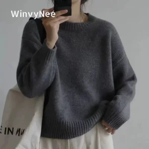 WinvyNee 2025 New Autumn Women Cashmere Wool Sweaters Long Sleeve O Neck Warm Thick Casual Solid Pullovers Knitted Tops A1724006 - AliExpress Sweaters&Jumpers