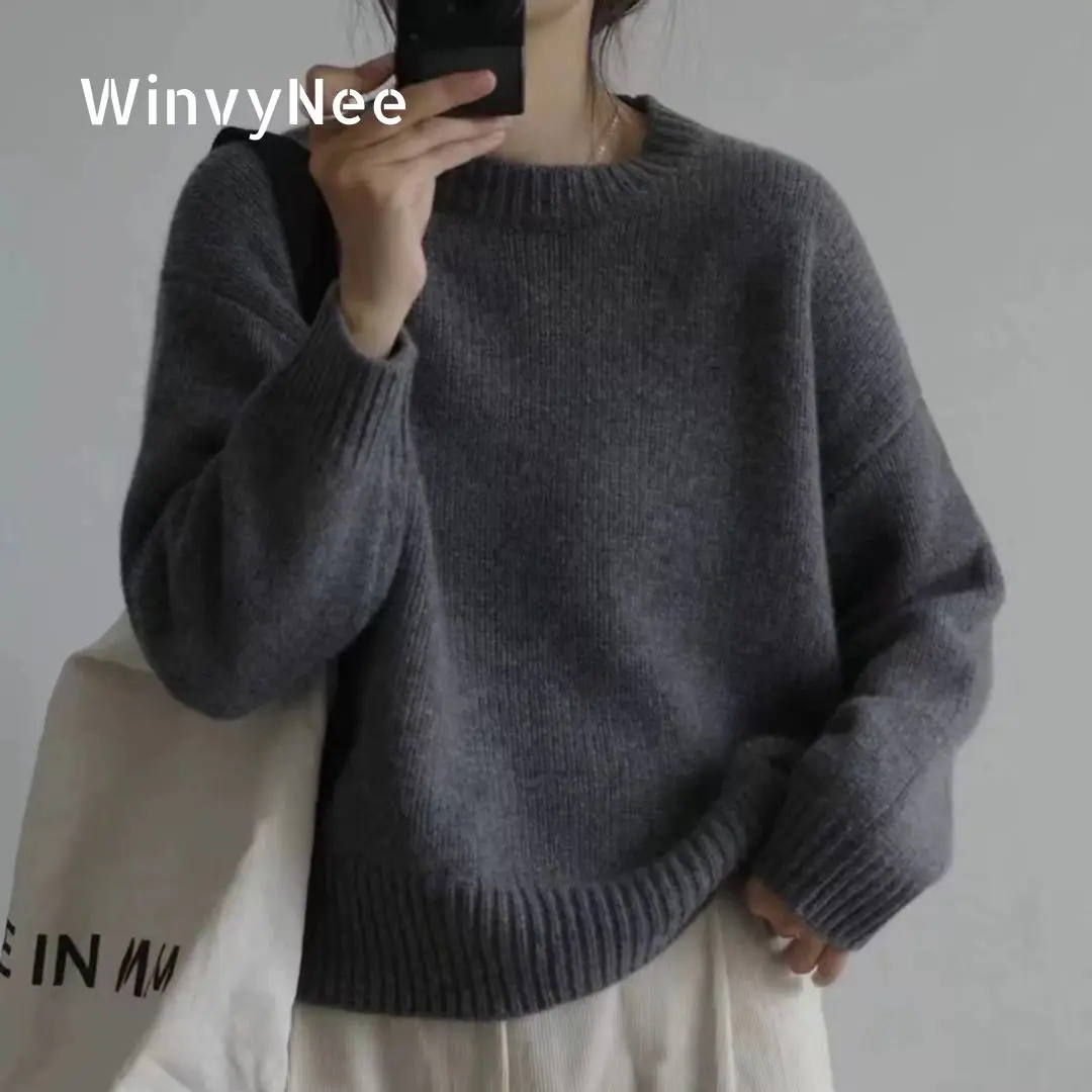 WinvyNee 2025 New Autumn Women Cashmere Wool Sweaters Long Sleeve O Neck Warm Thick Casual Solid Pullovers Knitted Tops A1724006 - AliExpress Sweaters&Jumpers