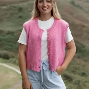 Sleeveless round neck button up vest, loose, lazy, comfortable, hand woven mohair sweater, women's spring and autumn new style - AliExpress Sweaters&Jumpers