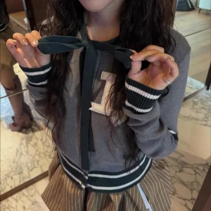 Bibi Casual Color Block Letter Knitwear Loose Fit Commute Style Long Sleeve round Neck Sweater for Women Autumn Winter - AliExpress Sweaters&Jumpers