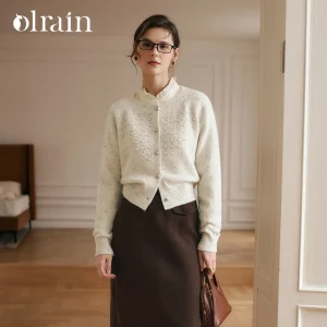 OLrain French Style Jacquard Cardigan for Women 2026 Autumn New Lazy Loose Knitwear O-Neck Silvery Button Sweaters O56DE95366 - AliExpress Sweaters&Jumpers