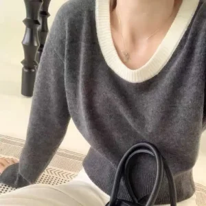 Ele Camere Sweater Women's U-ape Crew Ne Pull Long Sve Woolen Knitted Top Commute Sle Winter Collection - AliExpress Sweaters&Jumpers