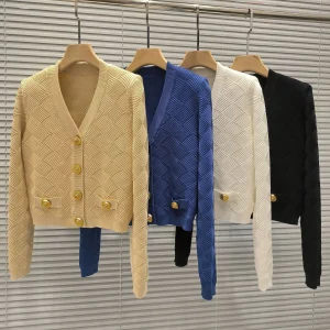 High-End Version Parisian V-Ne Knitted Open Cardigan Diamond Pattern Versatile Faionable Long Sve ort Length Women's... - AliExpress Sweaters&Jumpers