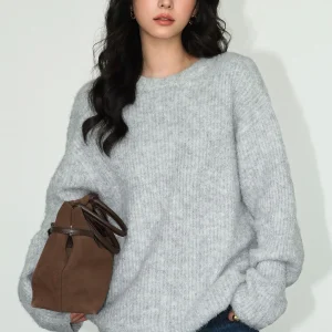 Red Long Sve Loose Women's Knitted Sweater NEVA HU Casual All-Match Overhead Winter Faion Polyester Blend round Ne - AliExpress Sweaters&Jumpers