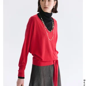 Adjustable Waist Tie Knitted Sweater Women's Batwing Sve V-Ne Wool Blend Casual Sle Long Sve Knitwear - AliExpress Sweaters&Jumpers