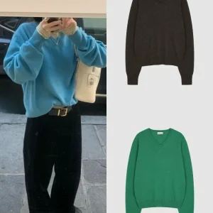 Soft Cozy V-Ne Knit Sweater Women's Loose Fit Retro Versatile Lazy Sle Dongda Gate Simple Design Autumn Winter Faion - AliExpress Sweaters&Jumpers