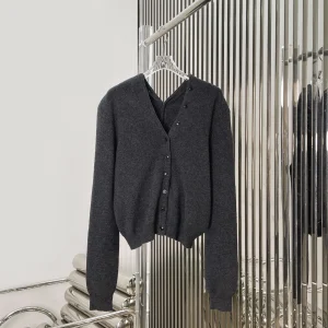 oulder-Baring Single-Button Wool Knit Cardigan Women's Slim Long Sve Sweater Jaet Versatile Slimming Letter Emblem - AliExpress Sweaters&Jumpers
