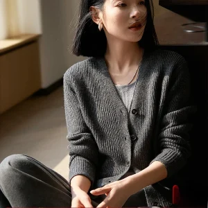 Ele V-Ne Long Sve Knitted Wool Camere Sweater Women's New Sle Soft Comfortable Warm Cardigan Pure Color Spring - AliExpress Sweaters&Jumpers