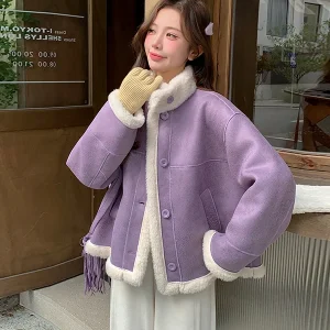 Thiened Lamb Fur Jaet Women's ort Sle Warmth Autumn Winter New Arrival Small Size Anti-Aging Upper Apparel - AliExpress Sweaters&Jumpers