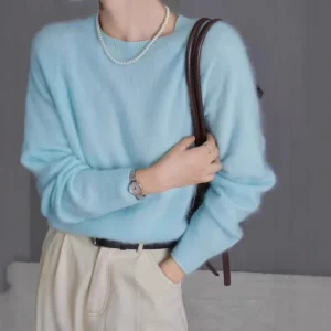 Autumn New Knitted Cashmere Wool Sweater Round Neck Top Women - AliExpress Sweaters&Jumpers