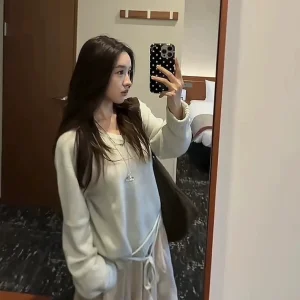 Mint een Woolen Knitted Sweater V-Ne Women's Winter Faion Casual Loose Fit Long Sve  Color Commute Sle - AliExpress Sweaters&Jumpers