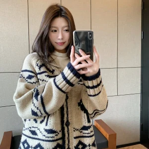 HVIVI Foulard Knitted Sweater Cardigan Women's Loose Lazy Sle Thiened Collar Knitted Outerwear Winter Season Casual Wear - AliExpress Sweaters&Jumpers