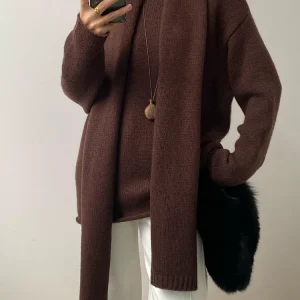 Soft 90% Wool 0% Yak down Thi Sweater Scarf Ne Warmer Two-Piece Set Overhead Women's Comfortable Warm Knittedwear - AliExpress Sweaters&Jumpers