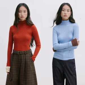 DotDrobe Women's Wool Blend High Ne Knitted Sweater Autumn Winter Base Layer Top Fake Two-Piece Sle Comfortable Fit Knitwear - AliExpress Sweaters&Jumpers