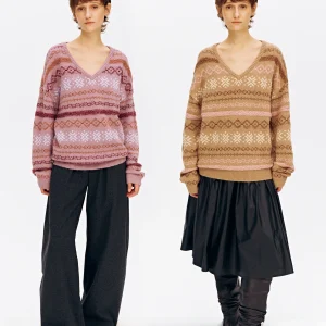 SeeKSimple Mixed Wool Alpaca Knitted Loose V-Ne Sweater Long Sve Comfortable Overhead Coat for Women Commute Sle - AliExpress Sweaters&Jumpers