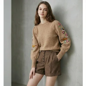 Retro Embroidered Sweater Women's Heavy Knit Long Sve Flird Country Sle Lazy Faionable Soft Wool Blend Pullover - AliExpress Sweaters&Jumpers