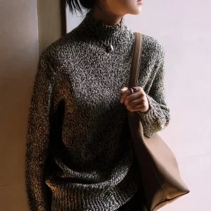 Original Casual Oversized Knit Sweater f High Collar Lazy Stand Collar Thi Woolen irt Autumn Winter Faion Commute Sle - AliExpress Sweaters&Jumpers