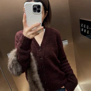 ASBR Vintage Wine Red Wool Knitted Open Cardigan Soft Cozy V-Ne Sweater Women's Faion Spring 2026 Long Sve Button up - AliExpress Sweaters&Jumpers