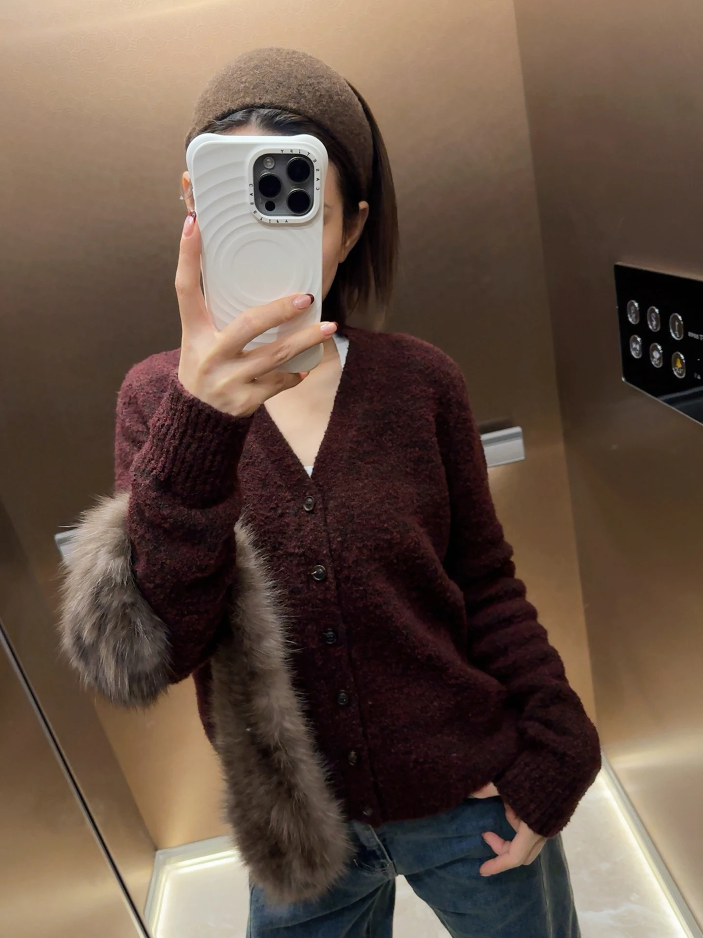 ASBR Vintage Wine Red Wool Knitted Open Cardigan Soft Cozy V-Ne Sweater Women's Faion Spring 2026 Long Sve Button up - AliExpress Sweaters&Jumpers