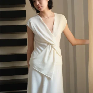Whitecube Sli Design Slimming Waist Deep V Knot oulder Wrap Knitted ort Sve Vest Soft Wool Blend Casual Wear - AliExpress Sweaters&Jumpers