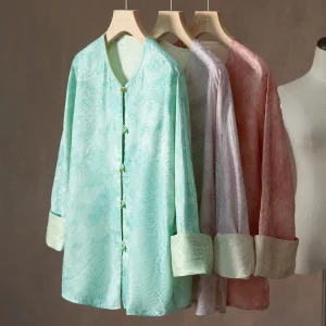 Double-Sided Wear Silk Wave Pattern Chinese Sle ort Outerwear Women's Open Cardigan Spring Season Faion Casual Wear - AliExpress Sweaters&Jumpers
