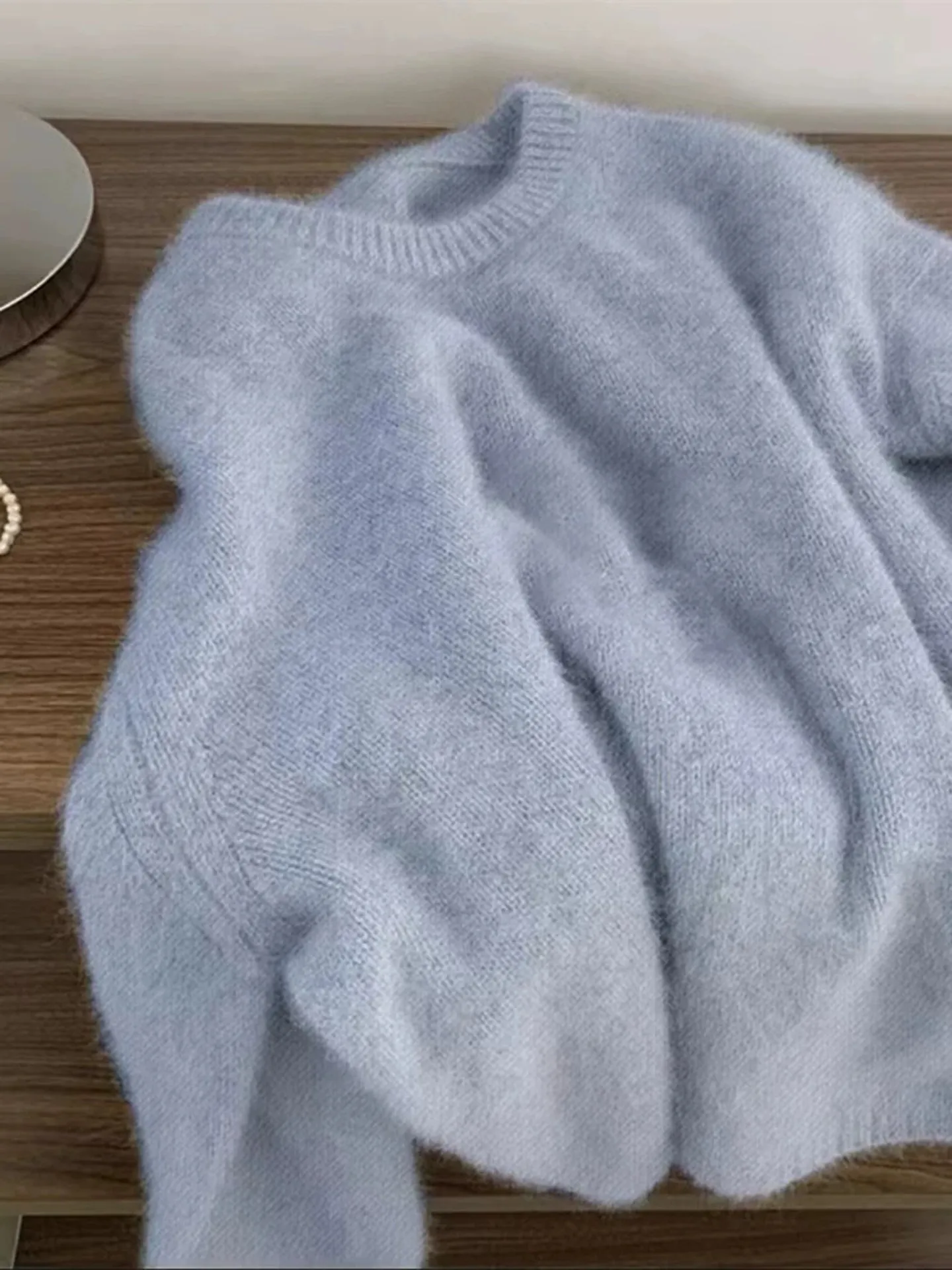 Round neck loose lazy pure cashmere sweater women's autumn and winter new thick soft waxy bottoming sweater - AliExpress Sweaters&Jumpers