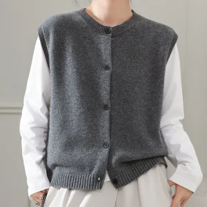 New Spring Autumn Women's Sweater Vest 100% Merino Wool Female Knitwear Sleeveless Cardigan  Clothing Tops For Woman Cozy Jersey - AliExpress Sweaters&Jumpers