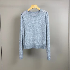 2025 Autumn And Winter New Contrast Color Wool Blend Sweater Fashionable Versatile Casual Slim Sweater - AliExpress Sweaters&Jumpers