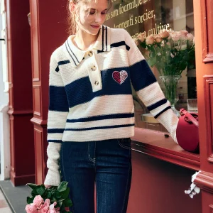 OLrain Preppy Style Knitted Sweater 2026 Autumn Contrast Color POLO Neck Pullover Long Sleeve Fashion Female Tops O22DM66161 - AliExpress Sweaters&Jumpers