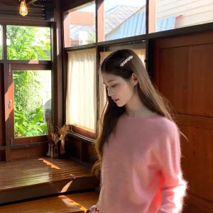 Peacola Women's Oversized Soft Velvet Camere Pullover Sweater Sweet Sle Warm Winter Faion Straight Tube Long Sve - AliExpress Sweaters&Jumpers