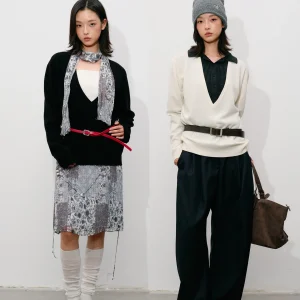 Asilike00 Wool V-Ne Sweater Layering Simple Loose Autumn Winter Lazy Sle Overhead Knitwear Comfortable Warm Long Sve - AliExpress Sweaters&Jumpers