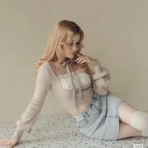 Sweet Girl Halter Ribbon Long Sleeves Tops Japanese Korean Style Fashion Spring Autumn Women's Knitted Pullover - AliExpress Sweaters&Jumpers