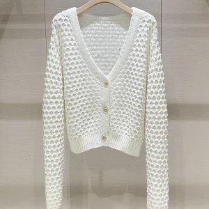 Ele V-Ne Knitted Sweater Women's Single-Button White Open Cardigan Sweet Sle Winter Faion Casual Breathable Skin-Fr... - AliExpress Sweaters&Jumpers