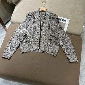 Spring 2026 fashionable women's linen sparkling yarn hollow knitted cardigan - AliExpress Sweaters&Jumpers