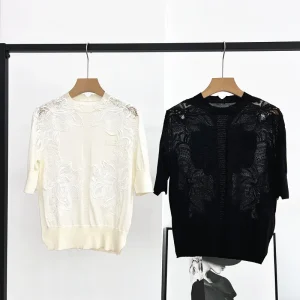 Spring And Summer Women'S Three-Dimensional Hollow Pullover Round Neck Short-Sleeved Wool Silk Knitted Sweater - AliExpress Sweaters&Jumpers