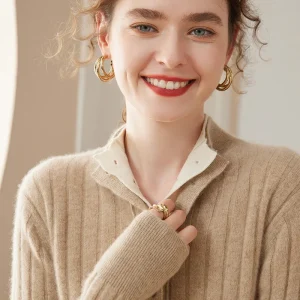 100% Cashmere Sweaters Women Pullovers Autumn and Winter Soft Warm Half High Neck Tops Lady Fashion Standard Knit Jumper 4Colors - AliExpress Sweaters&Jumpers