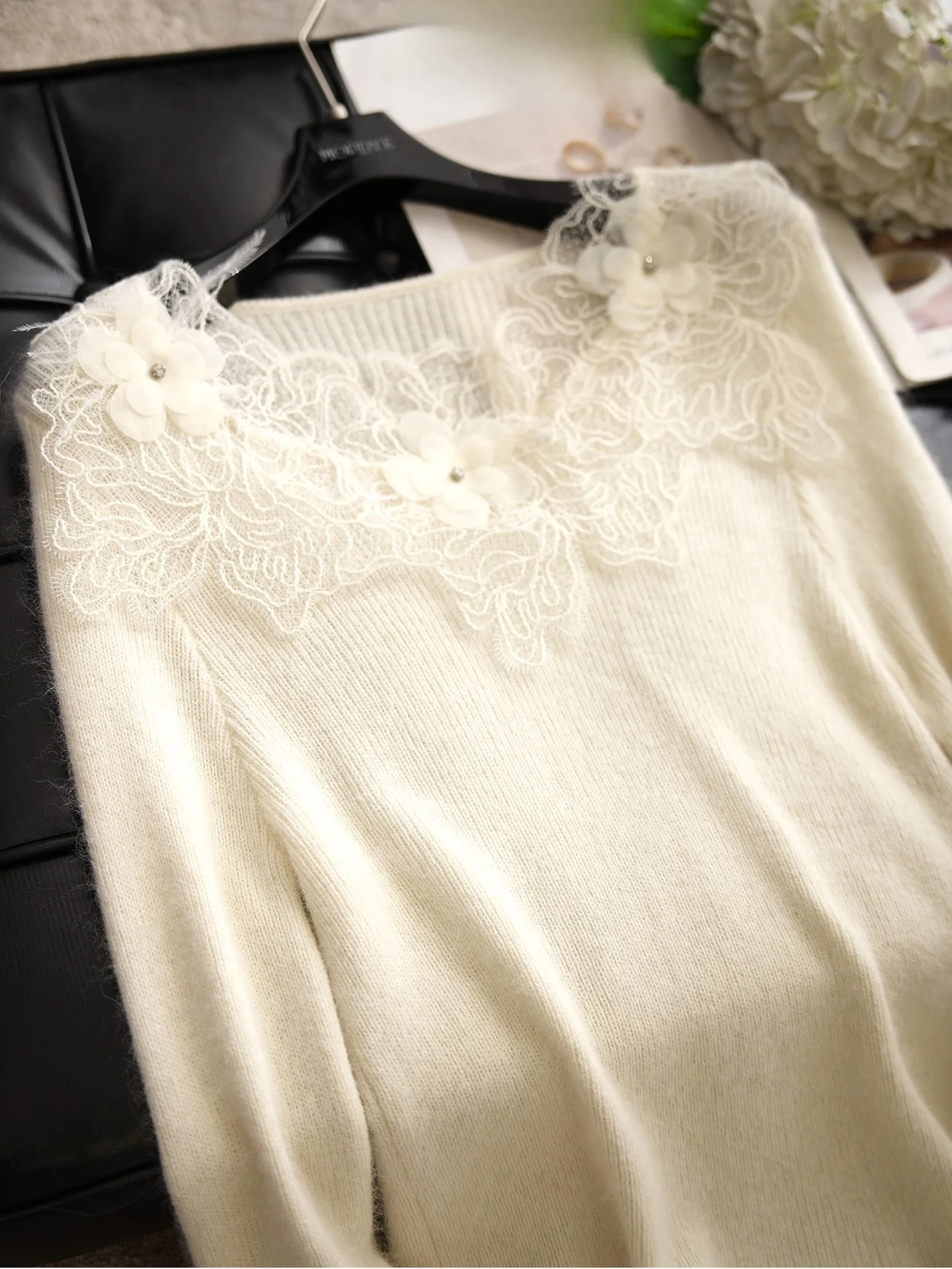 Ele Romantic Fairy Sle Knitted Sweater White Embroidered Camere Hollow out Tassel Feather Lace Knitwear for Women - AliExpress Sweaters&Jumpers