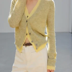 JWUNIQUE Spring New Women's V-ne Open Cardigan Knitted Sweater Color Colion Lemon Peel adow Yellow een Long Sve - AliExpress Sweaters&Jumpers