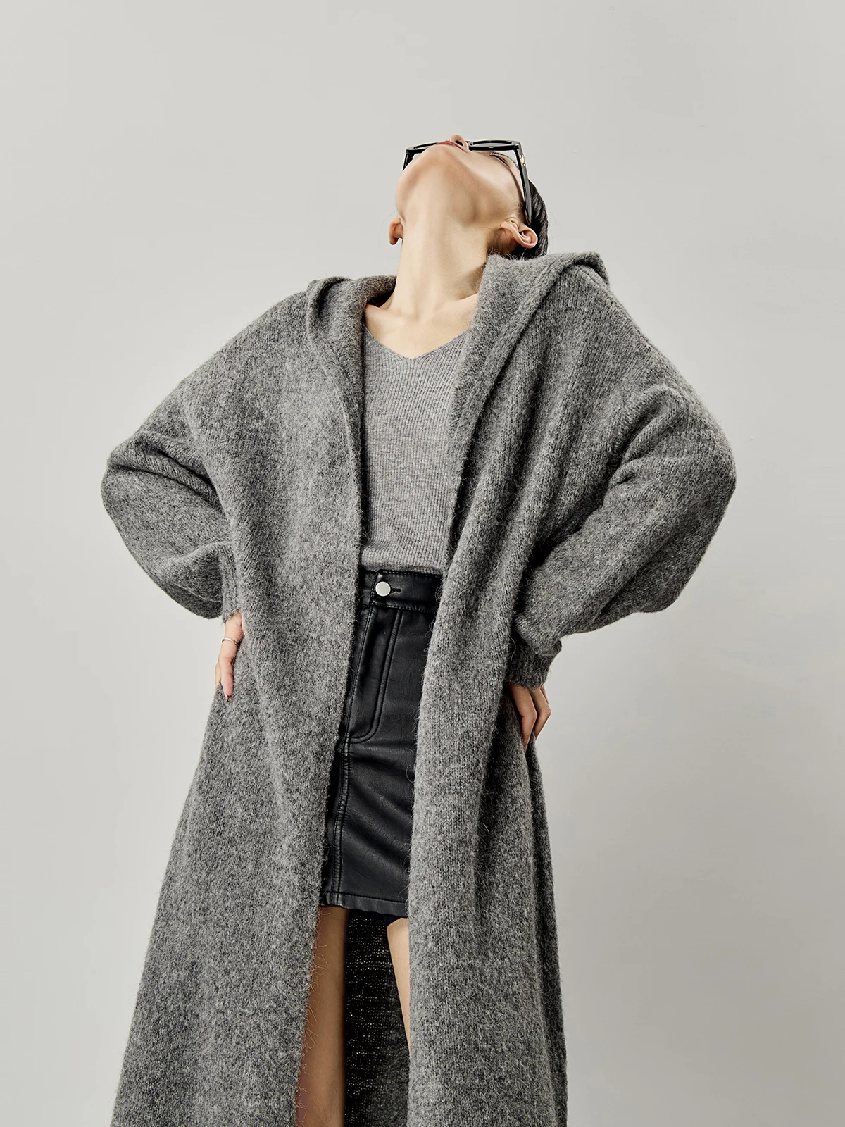 ay Loose Long Knitted Cardigan Sweater Women's Winter Outerwear Casual Sle Polyester Fiber High Ne Sve Long Coat - AliExpress Sweaters&Jumpers
