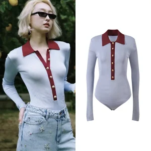 Fall 2025 New Sle Color Blo Collar Slim Fit Faionable Long Sve Knitted Jumpsuit Commute Versatile Women's Clothing - AliExpress Sweaters&Jumpers