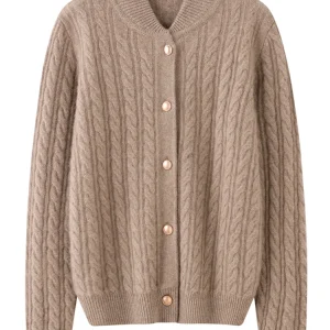 TLOML Women‘s 100% Cashmere Sweater Buttons Cable Knit Cardigan Autumn Winter Thick Cashmere Knitwear Casual High Quality Tops - AliExpress Sweaters&Jumpers